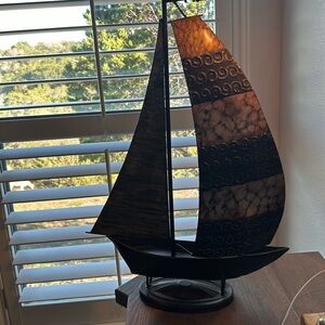Sail boat home decor , 22 inches in height, 16 inches wide .